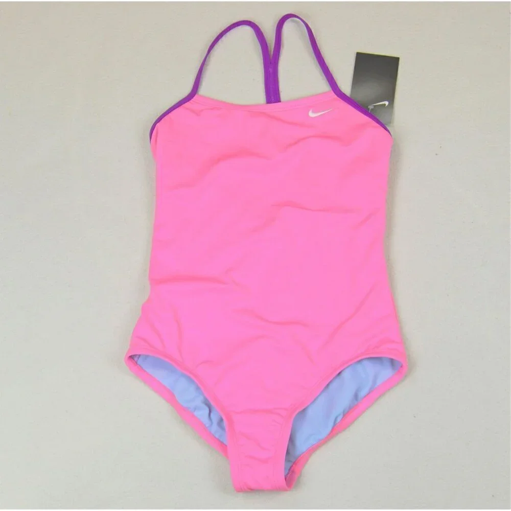 NIKE Girls 7-17 Solid Racerback One-Piece Swimsuit